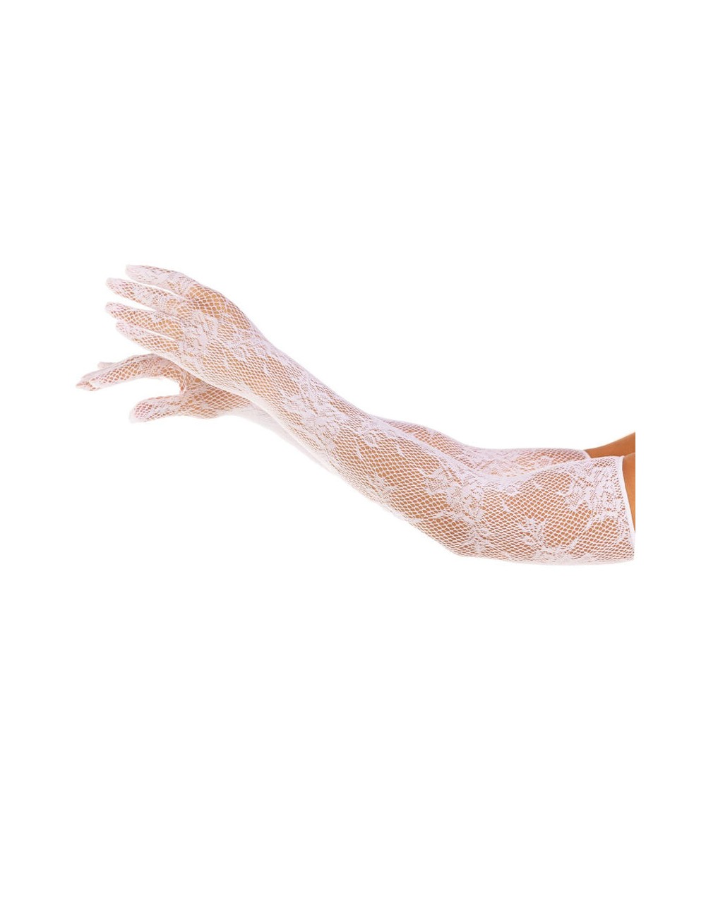LEG AVENUE - RED FLORAL GLOVES WHITE LEG AVENUE - RED FLORAL GLOVES WHITE