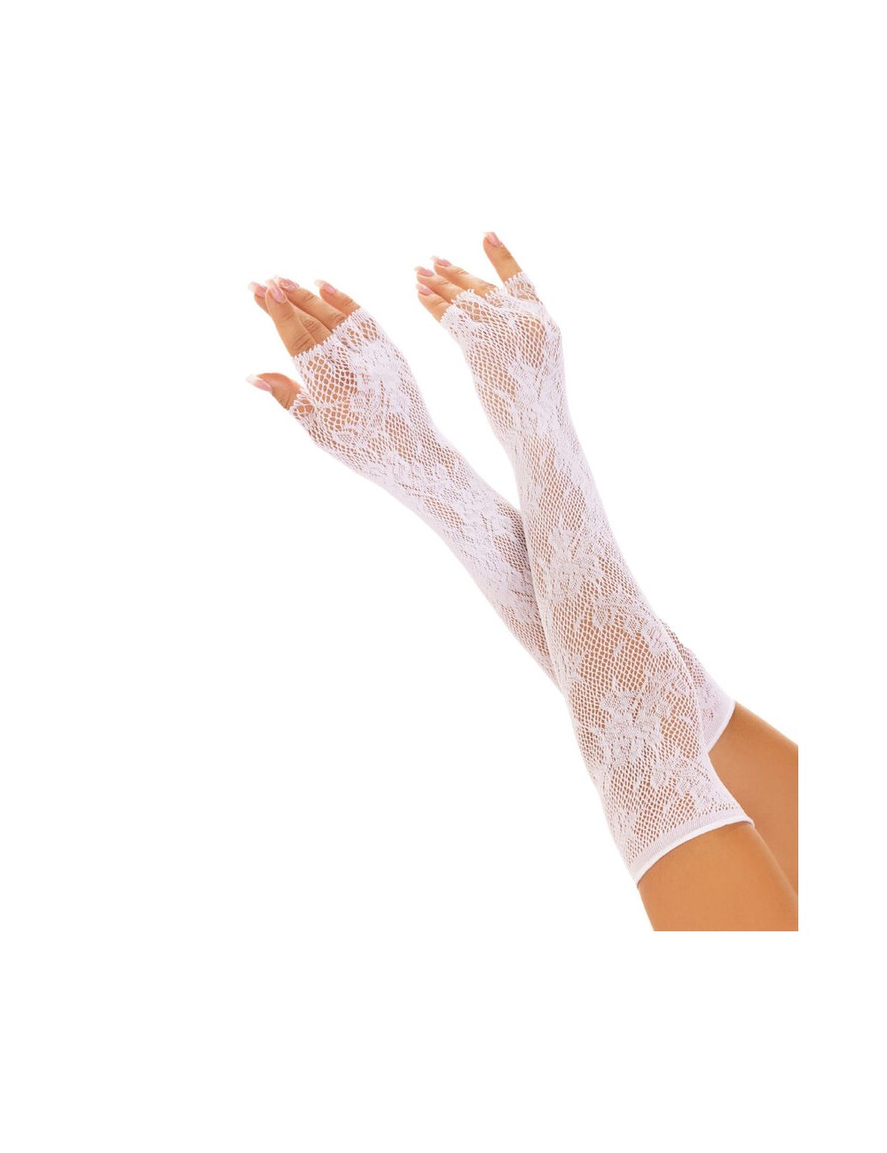 LEG AVENUE - FLORAL NETWORK FINGERLESS GLOVES WHITE LEG AVENUE - FLORAL NETWORK FINGERLESS GLOVES WHITE