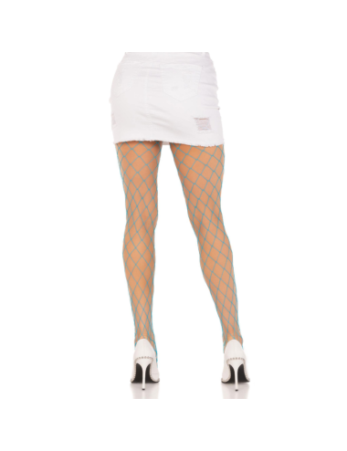 LEG AVENUE - DIAMOND FISHNNET PANTYHOSE BLUE