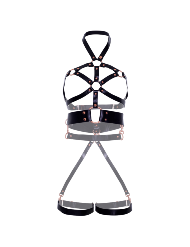 LEG AVENUE - VEGAN LEATHER GRIP BODY HARNESS BLACK L