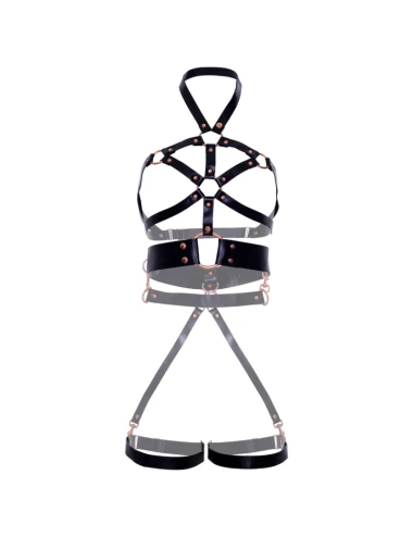 LEG AVENUE - VEGAN LEATHER GRIP BODY HARNESS BLACK L