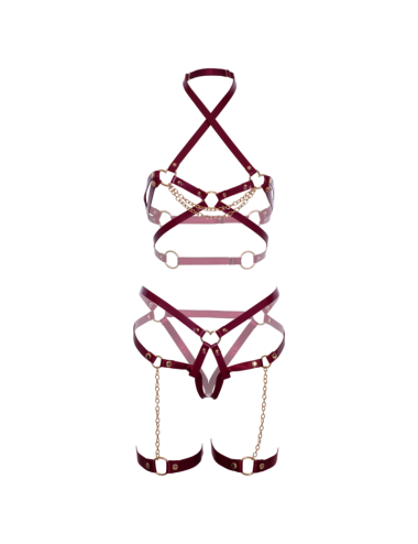LEG AVENUE - HARNESS BRA & HEART GARTER S