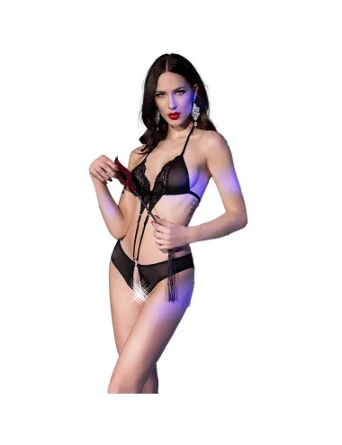 CHILIROSE - CR 4410 BODYSUIT CROTCHLESS BLACK S/M