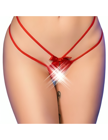 CHILIROSE - CR 4695 BABYDOLL & THONG CROTCHLESS RED L/XL
