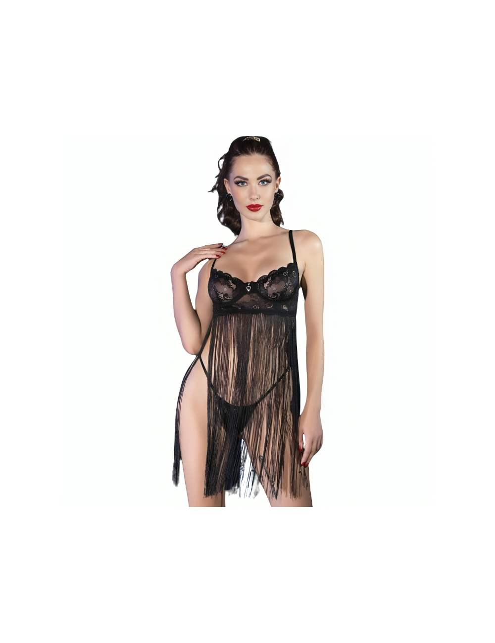 CHILIROSE - CR 4496 BABYDOLL BLACK S/M