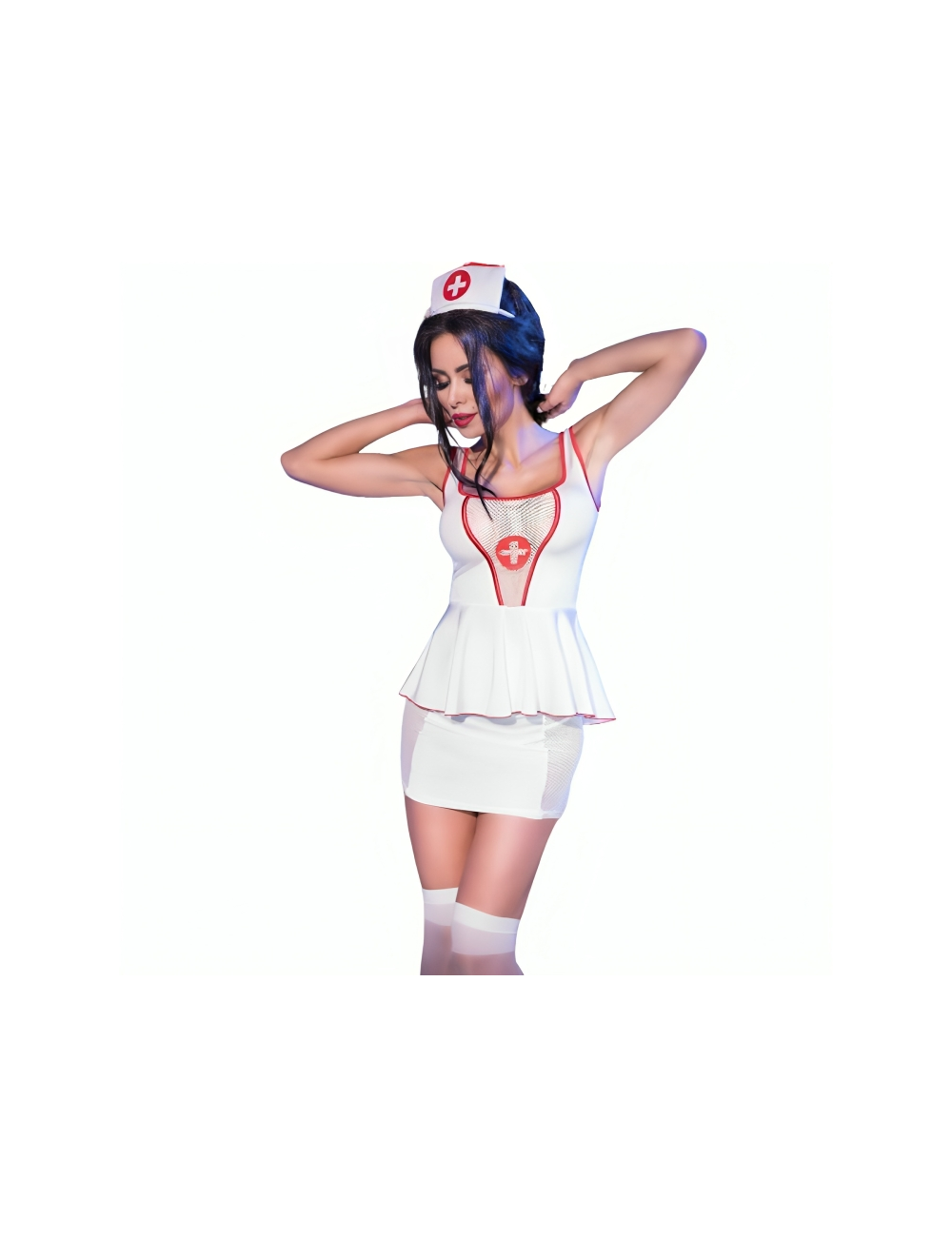 CHILIROSE - CR 4160 COSTUME NURSE TOP & SKIRT S/M CHILIROSE - CR 4160 COSTUME NURSE TOP & SKIRT S/M
