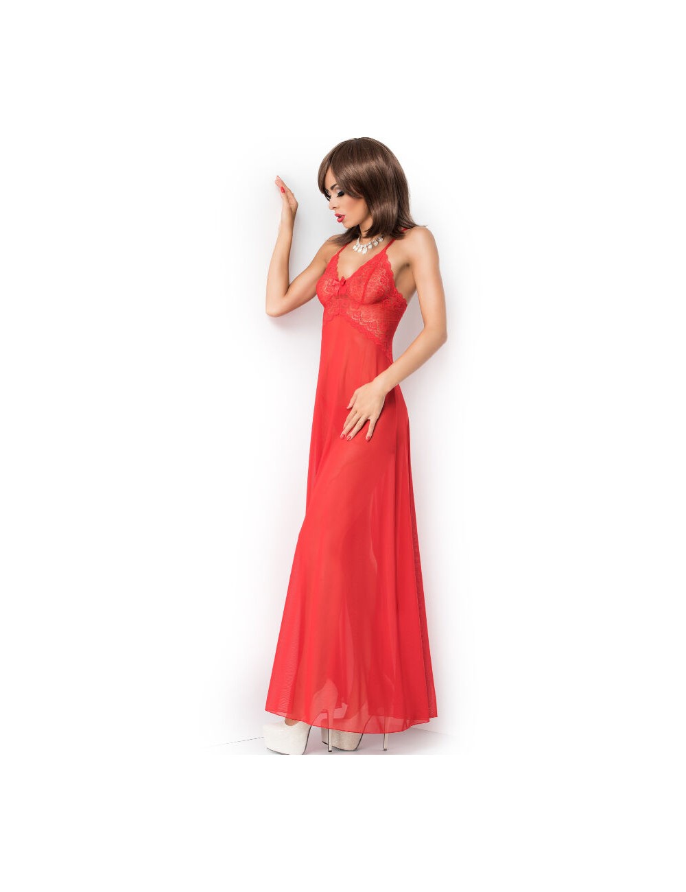 CHILIROSE - CR 3883 BABYDOLL LONG RED L/XL CHILIROSE - CR 3883 BABYDOLL LONG RED L/XL