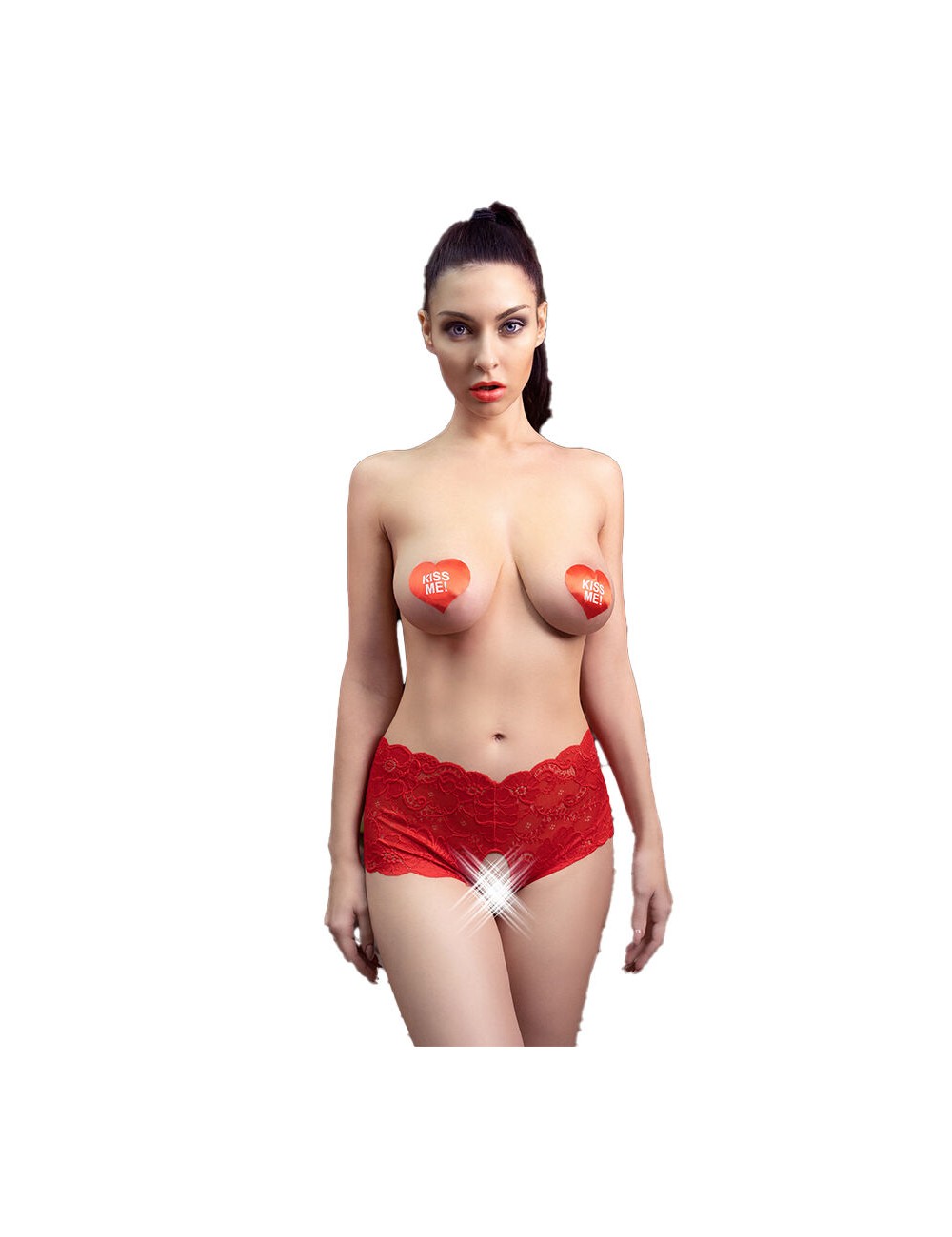 CHILIROSE - CR 4641 PANTIES CROTCHLESS RED S/M CHILIROSE - CR 4641 PANTIES CROTCHLESS RED S/M