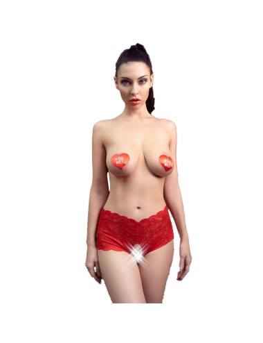 CHILIROSE - CR 4641 PANTIES CROTCHLESS RED L/XL