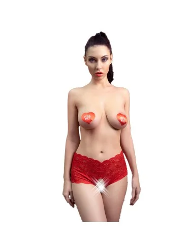 CHILIROSE - CR 4641 PANTIES CROTCHLESS RED L/XL