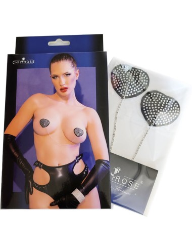 CHILIROSE - CR 4662 NIPPLE COVERS SILVER & BLACK