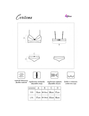 LIVCO CORSETTI FASHION - CERISEMA LC 21005 BRA + PANTY CORAL S/M