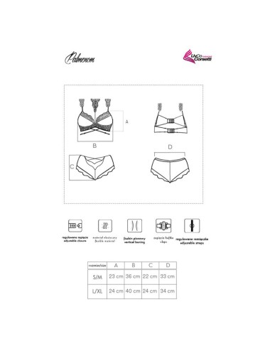 LIVCO CORSETTI FASHION - PALMENOM LC 90614 BRA + PANTY BLACK L/XL