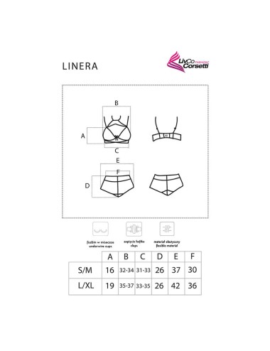 LIVCO CORSETTI FASHION - LINERA FOR THE SENSES COLLECTION BRA + PANTY BLACK L/XL