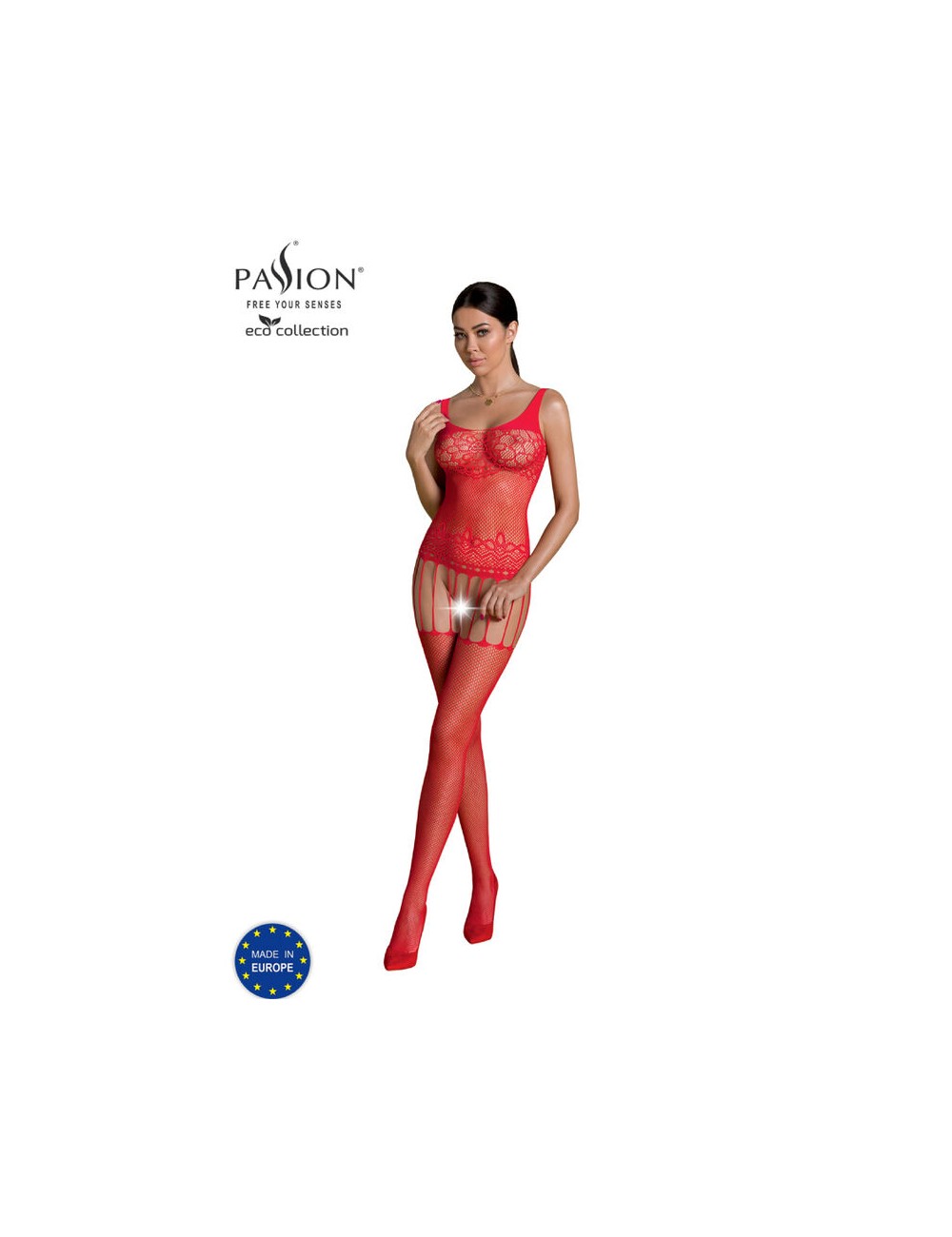 PASSION - ECO COLLECTION BODYSTOCKING ECO BS001 RED