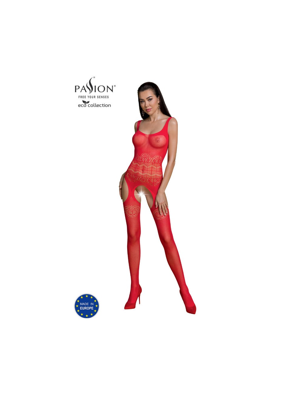 PASSION - ECO COLLECTION BODYSTOCKING ECO BS005 RED