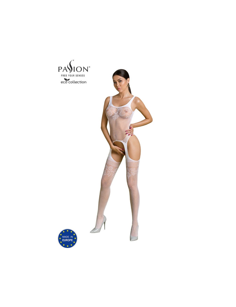 PASSION - ECO COLLECTION BODYSTOCKING ECO BS008 WHITE