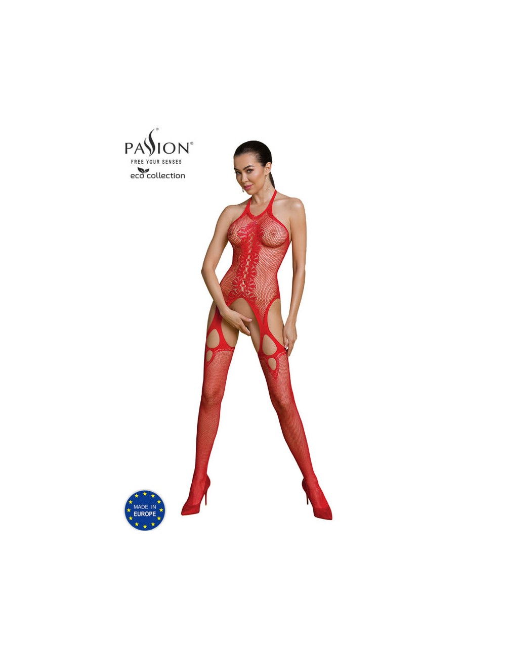 PASSION - ECO COLLECTION BODYSTOCKING ECO BS013 RED