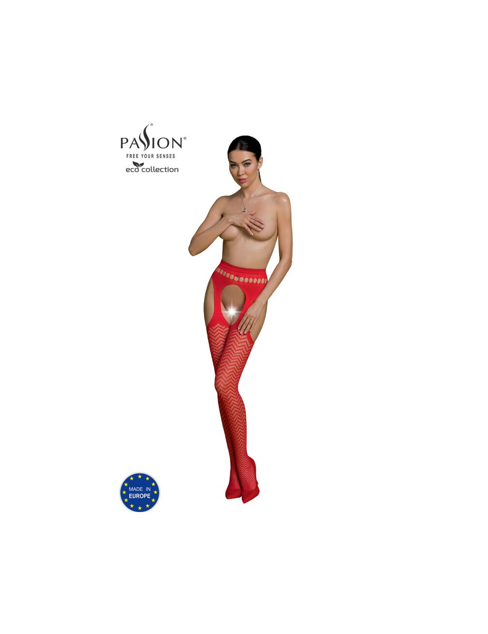 PASSION - ECO COLLECTION BODYSTOCKING ECO S002 RED PASSION - ECO COLLECTION BODYSTOCKING ECO S002 RED