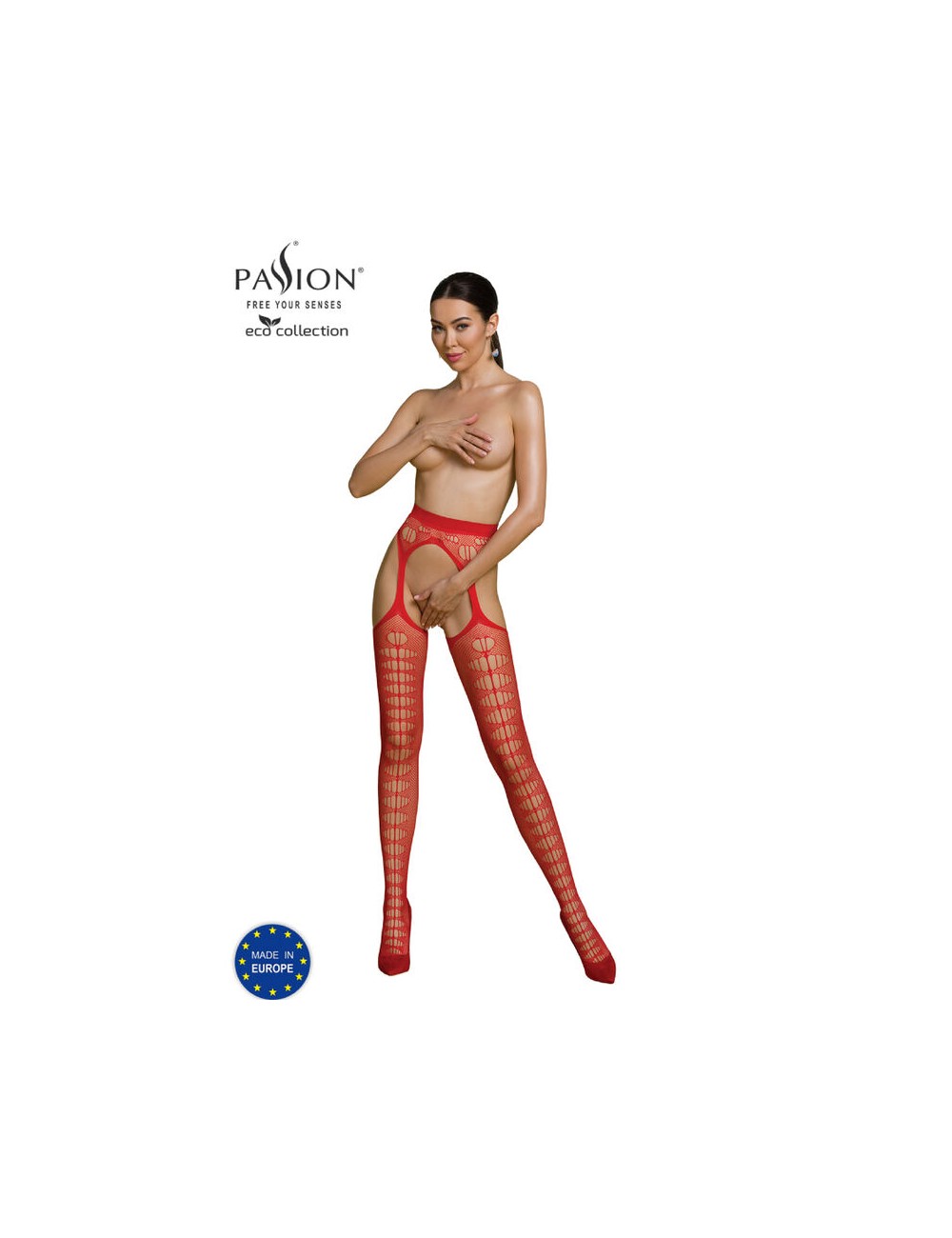 PASSION - ECO COLLECTION BODYSTOCKING ECO S008 RED PASSION - ECO COLLECTION BODYSTOCKING ECO S008 RED