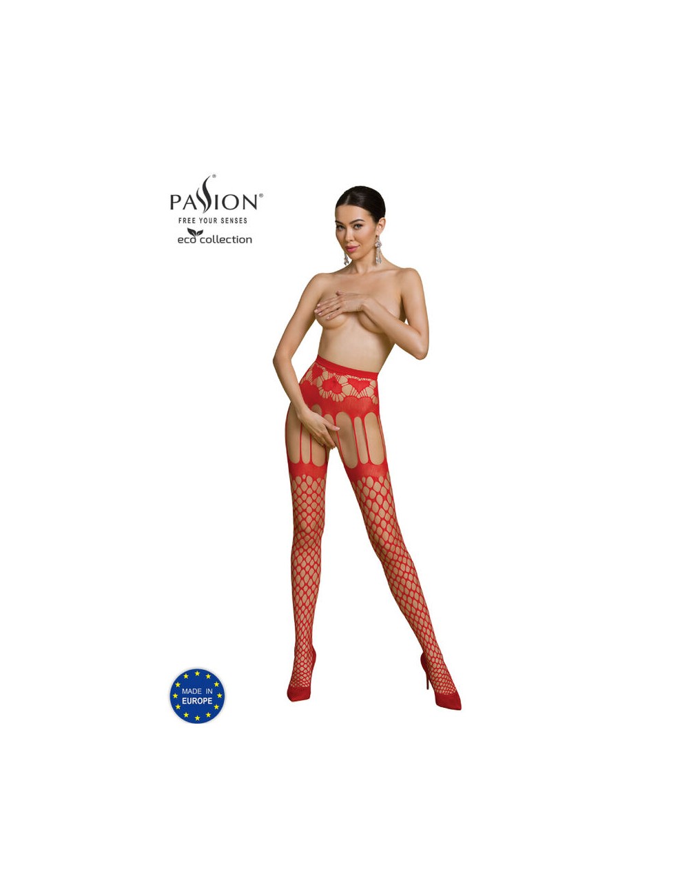 PASSION - ECO COLLECTION BODYSTOCKING ECO S009 RED PASSION - ECO COLLECTION BODYSTOCKING ECO S009 RED