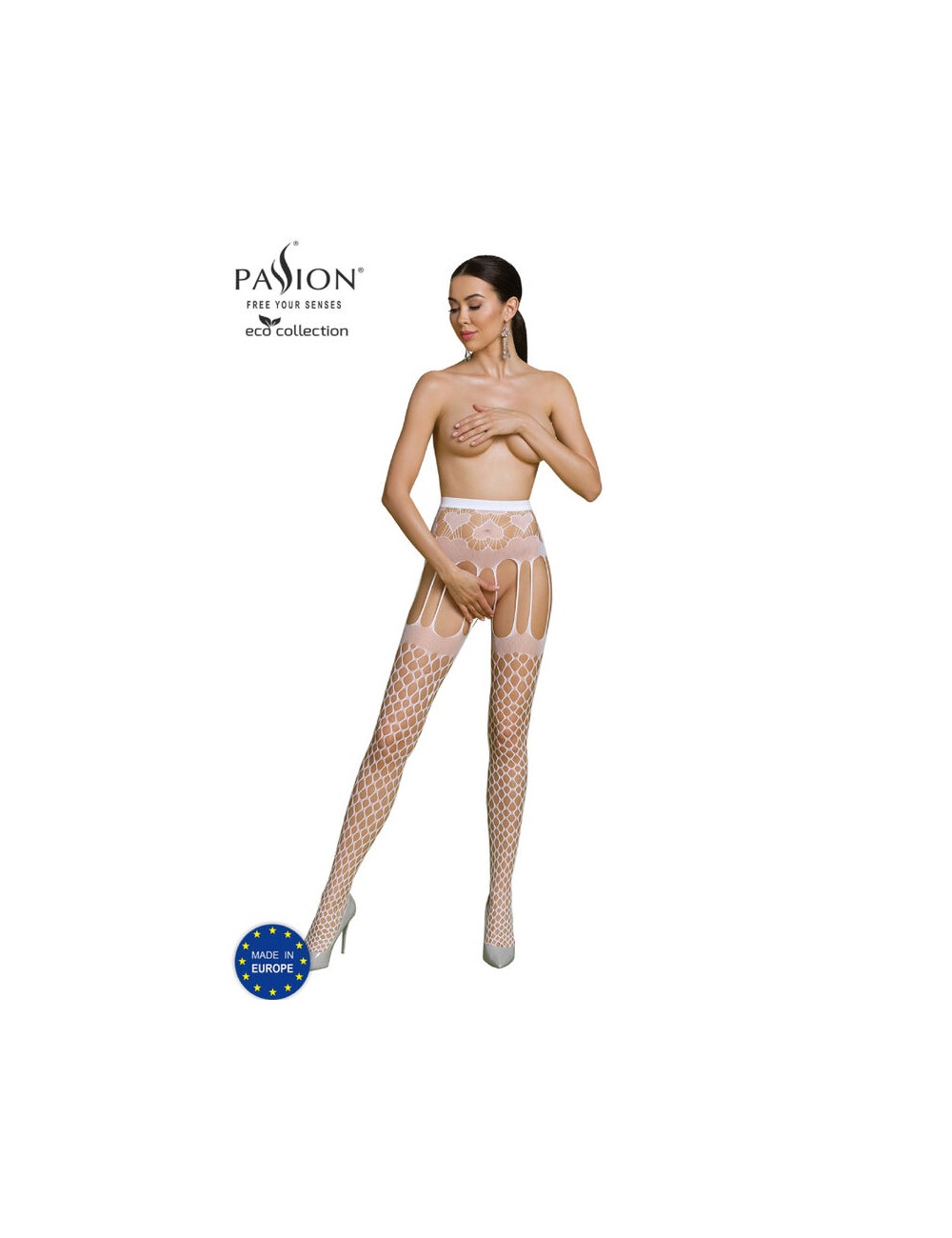 PASSION - ECO COLLECTION BODYSTOCKING ECO S009 WHITE PASSION - ECO COLLECTION BODYSTOCKING ECO S009 WHITE