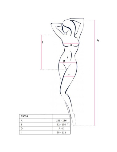 PASSION - BS094 RED BODYSTOCKING ONE SIZE