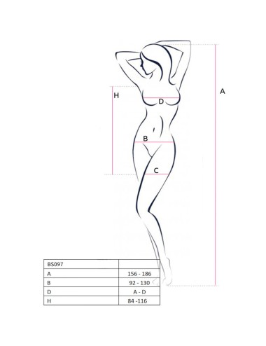 PASSION - BS097 WHITE BODYSTOCKING ONE SIZE