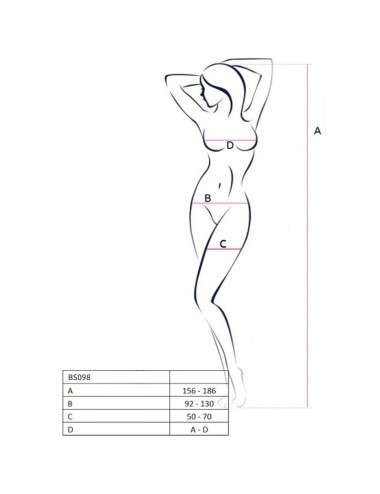 PASSION - BS098 BLACK BODYSTOCKING ONE SIZE