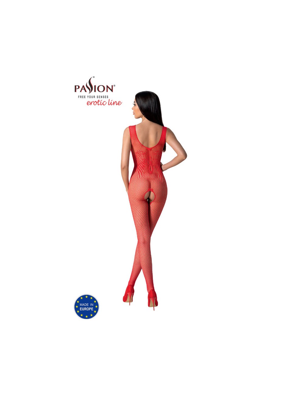 PASSION - BS098 RED BODYSTOCKING ONE SIZE