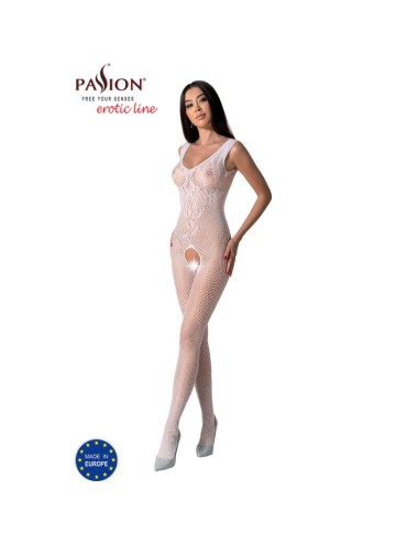 PASSION - BS098 WHITE BODYSTOCKING ONE SIZE