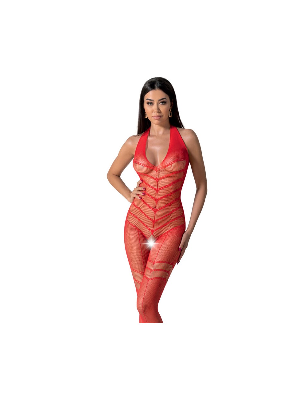 PASSION - BS100 BODYSTOCKING RED ONE SIZE