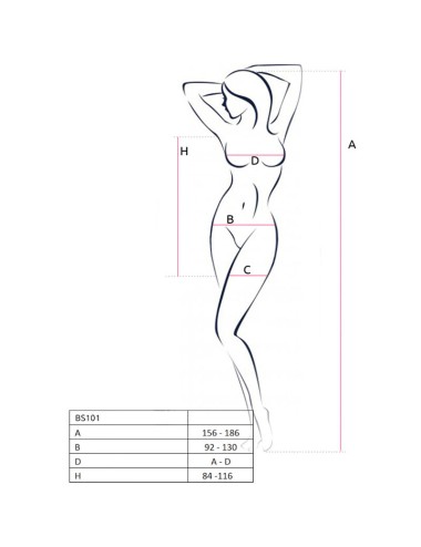 PASSION - BS101 WHITE BODYSTOCKING ONE SIZE