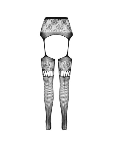PASSION - S030 TIGHTS WITH BLACK GARTER ONE SIZE