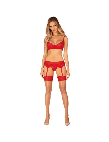 OBSESSIVE - INGRIDIA SET THREE PIECES RED XS/S