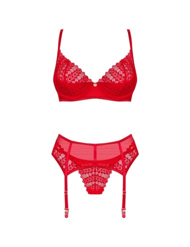OBSESSIVE - INGRIDIA SET THREE PIECES RED XS/S