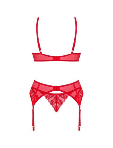 OBSESSIVE - INGRIDIA SET THREE PIECES RED XS/S