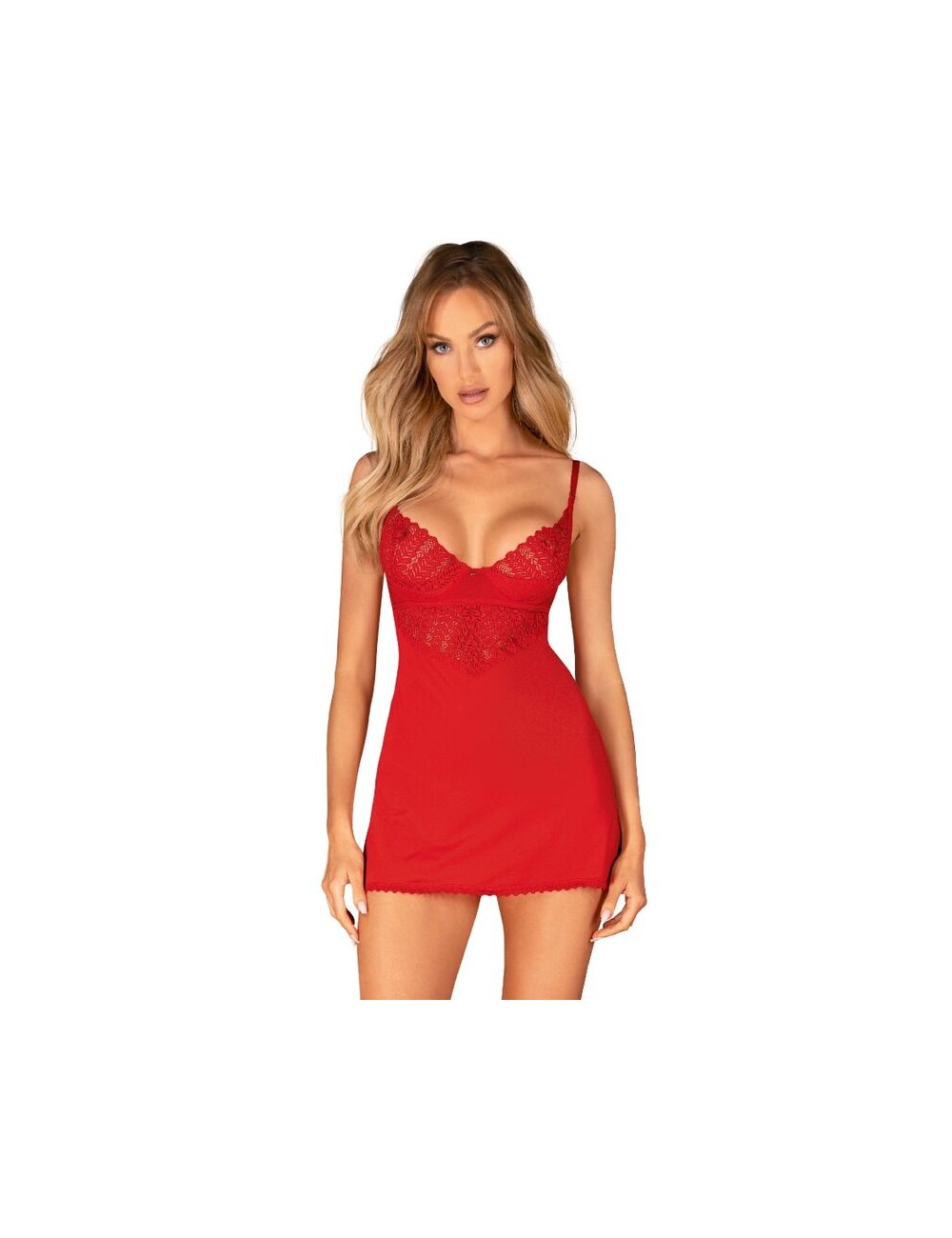 OBSESSIVE - INGRIDIA CHEMISE & THONG RED XS/S OBSESSIVE - INGRIDIA CHEMISE & THONG RED XS/S