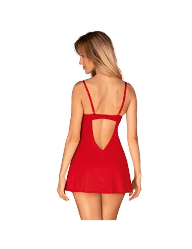 OBSESSIVE - INGRIDIA CHEMISE & THONG RED XS/S