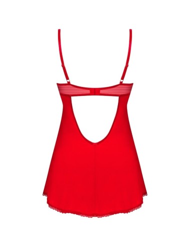 OBSESSIVE - INGRIDIA CHEMISE & THONG RED XS/S