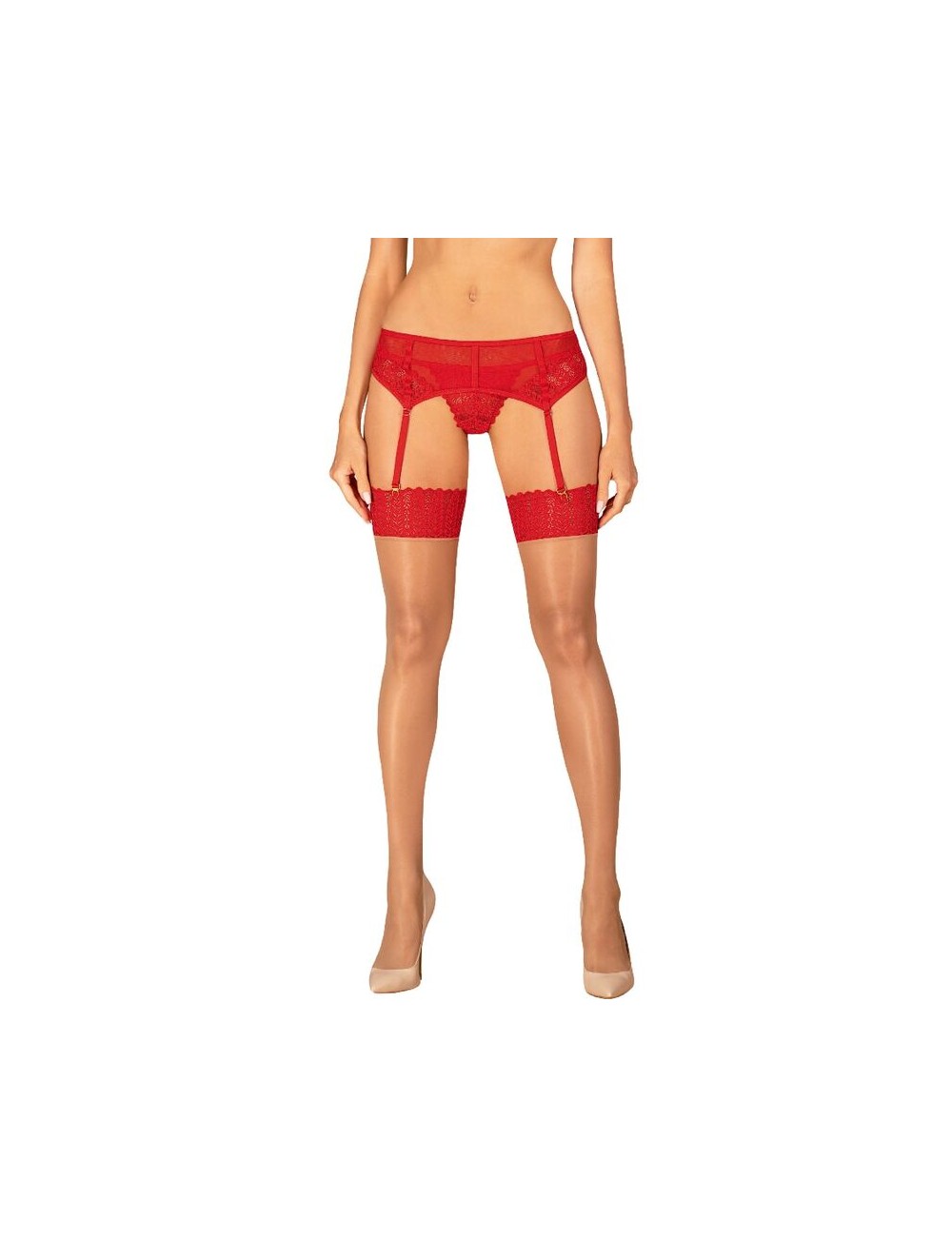 OBSESSIVE - INGRIDIA STOCKINGS RED XS/S OBSESSIVE - INGRIDIA STOCKINGS RED XS/S