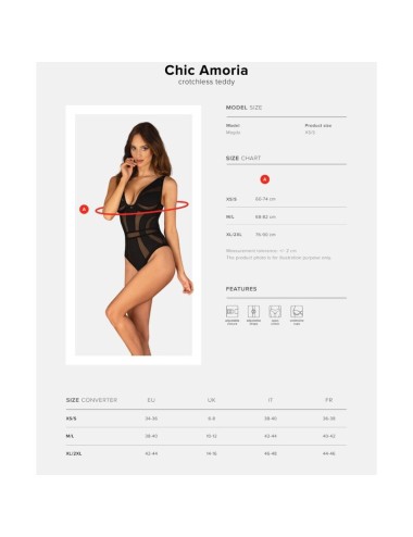 OBSESSIVE - CHIC AMORIA CROTCHLESS TEDDY XS/S