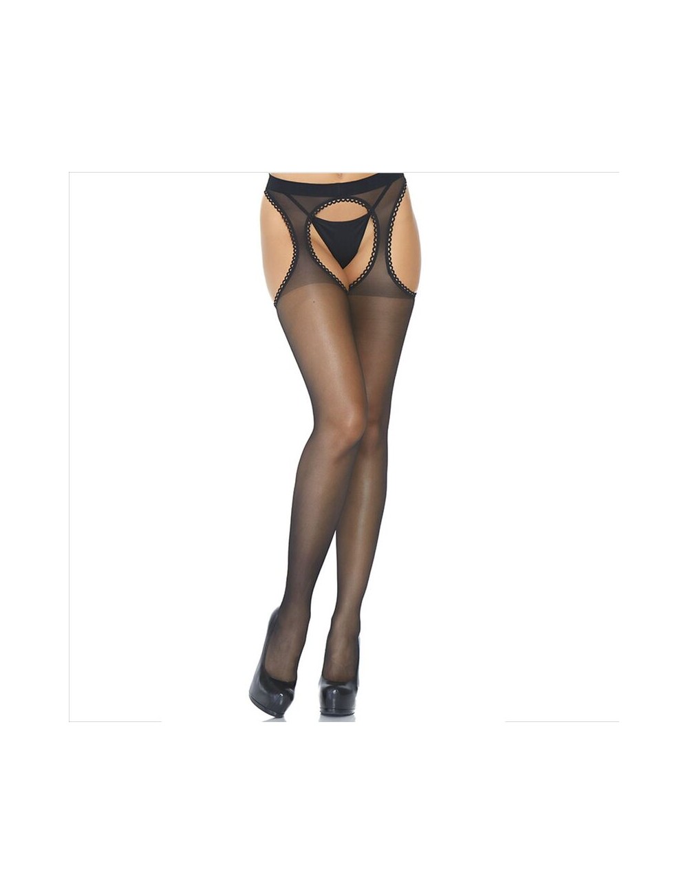 LEG AVENUE - TRANSPARENT GARTER STOCKINGS LEG AVENUE - TRANSPARENT GARTER STOCKINGS
