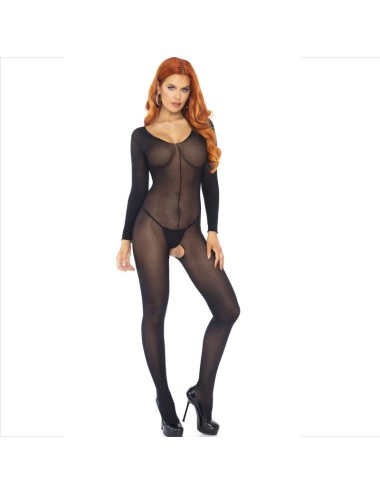 LEG AVENUE - BODYSTOCKING LONG SLEEVE BLACK