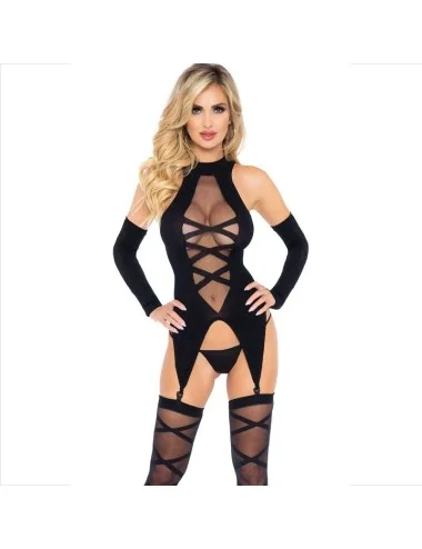 LEG AVENUE - SET 3 PIECES BODY + STOCKINGS + SLEEVES