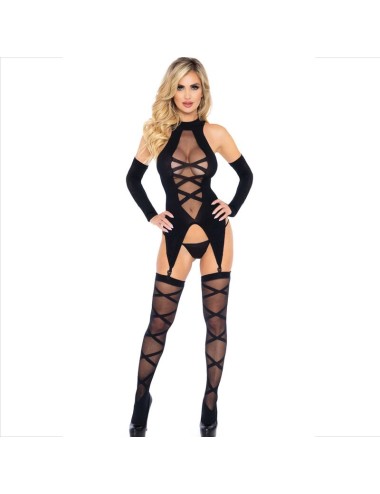 LEG AVENUE - SET 3 PIECES BODY + STOCKINGS + SLEEVES