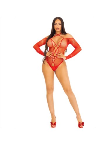 LEG AVENUE - BODY CROTHLESS WITH GLOSS RED