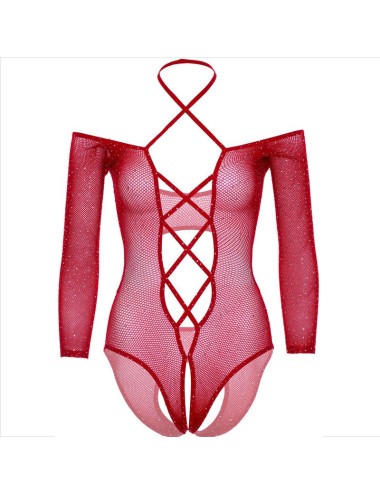 LEG AVENUE - BODY CROTHLESS WITH GLOSS RED