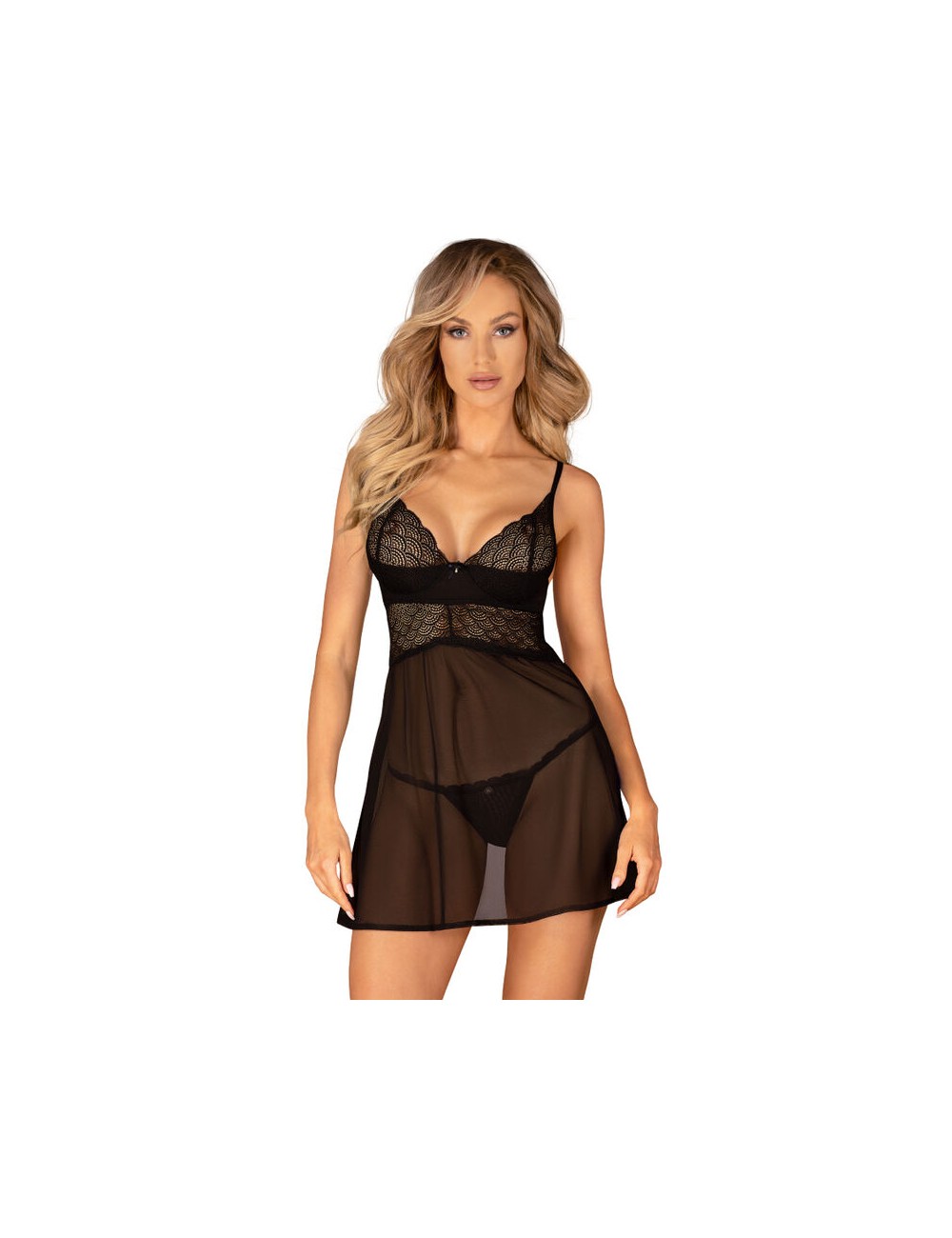 OBSESSIVE - CHEMERIS SET BADYDOLL & THONG XS/S OBSESSIVE - CHEMERIS SET BADYDOLL & THONG XS/S
