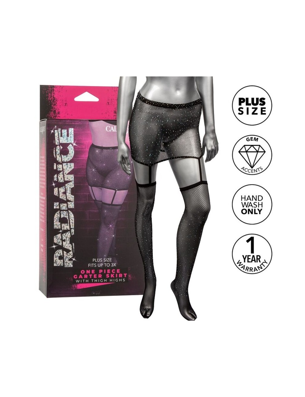 RADIANCE - GARTER SKIRT THIGH HIGHS PLUS SIZE RADIANCE - GARTER SKIRT THIGH HIGHS PLUS SIZE